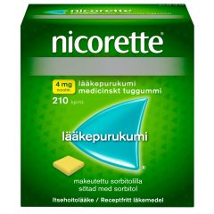 NICORETTE 4 mg lääkepurukumi 210 fol