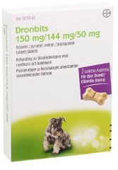 DRONBITS 150/144/50 mg vet tabl 2 fol